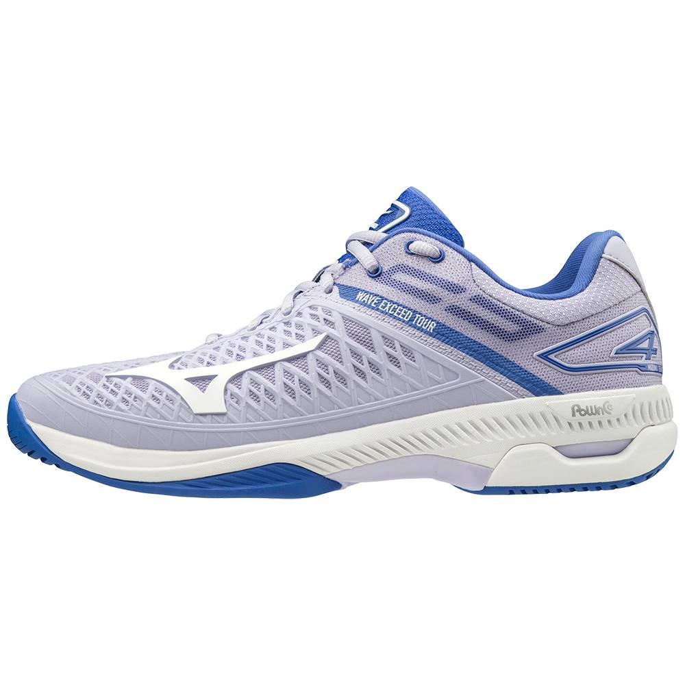 Mizuno Wave Exceed Tour 4 AC - Bayan Tenis Ayakkabısı - Mor/Beyaz Türkiye (FIKNVD-389)